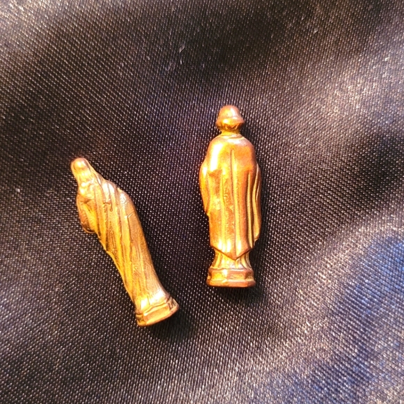 Gold Tone Miniature Pocket Saint Figurines - Picture 3 of 3